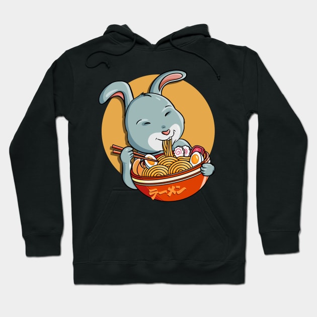 Rabbit Ramen Cute Hoodie by Ryuga